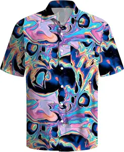 Men's 80s Retro Hawaiian Shirt Short Sleeve Button Down Shirt