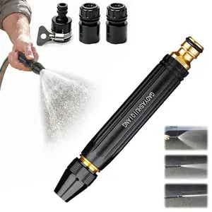 Heavy Duty Adjustable Twist Hose Nozzle Jet Sweeper, High-Pressure Water Gun for Car & Garden Cleaning, Home Car Wash & Garden Sprayer (Note: Connecting water pipe diameter is relatively small)
