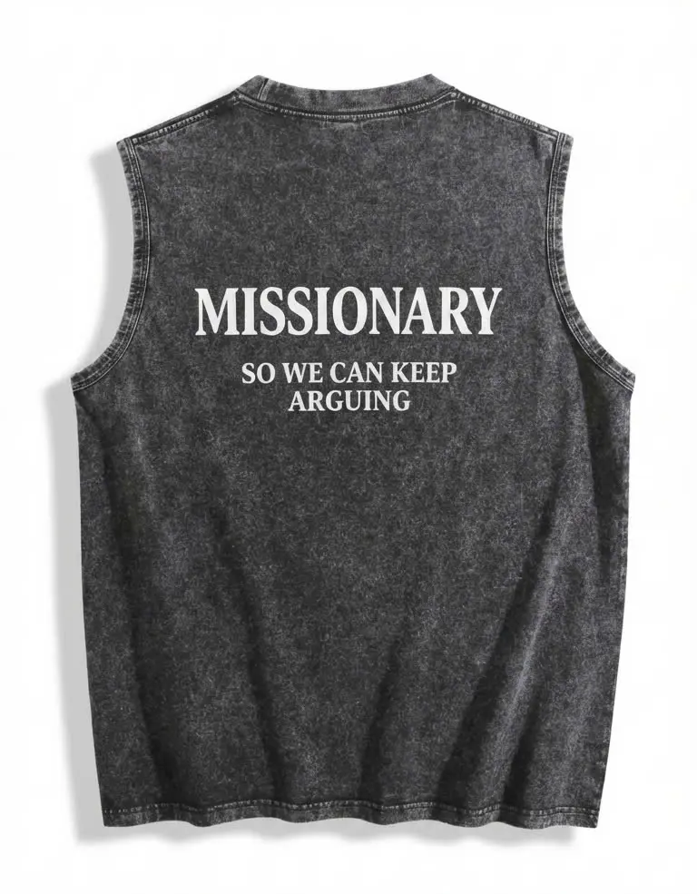 MISSIONARY SO WE CAN KEEP ARGUING Tank Top Sleeveless Shirt, Funny Gym Tank Top, Flirty Workout Muscle Tee, Unisex Fitness Apparel, Sarcastic Gym Wear, Summer Training Top, Gift for Gym Lover
