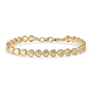 Milano Shell Luxe Bracelet in 18K Yellow Gold Plated Bronze 7.25 In