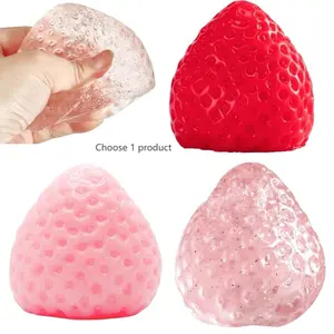 Creative Strawberry Ball Stress Relief Toy, Cute Fruit Squeeze Toy for Kids & Adults, Fun and Relaxing Fidget Toy for All Ages
