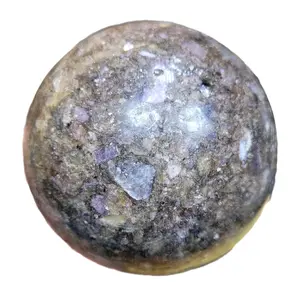 Intuitively Choosen Lepidolite Mica Crystal Sphere with Stand - Authentic Crystal Ball - Metaphysical Decor
