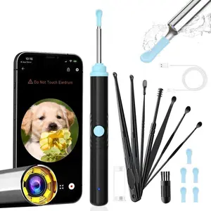 Earwax Removal Tool, Silicone Ear Care Kit, HD Camera Ear Cleaner with LED Lights, Wireless Operation, Easy to Use, Compatible with iPhone & Android Phones, Suitable for Adults, Kids & Pets, Black Friday/Christmas Gift good  ear  wax  removal  tweezers