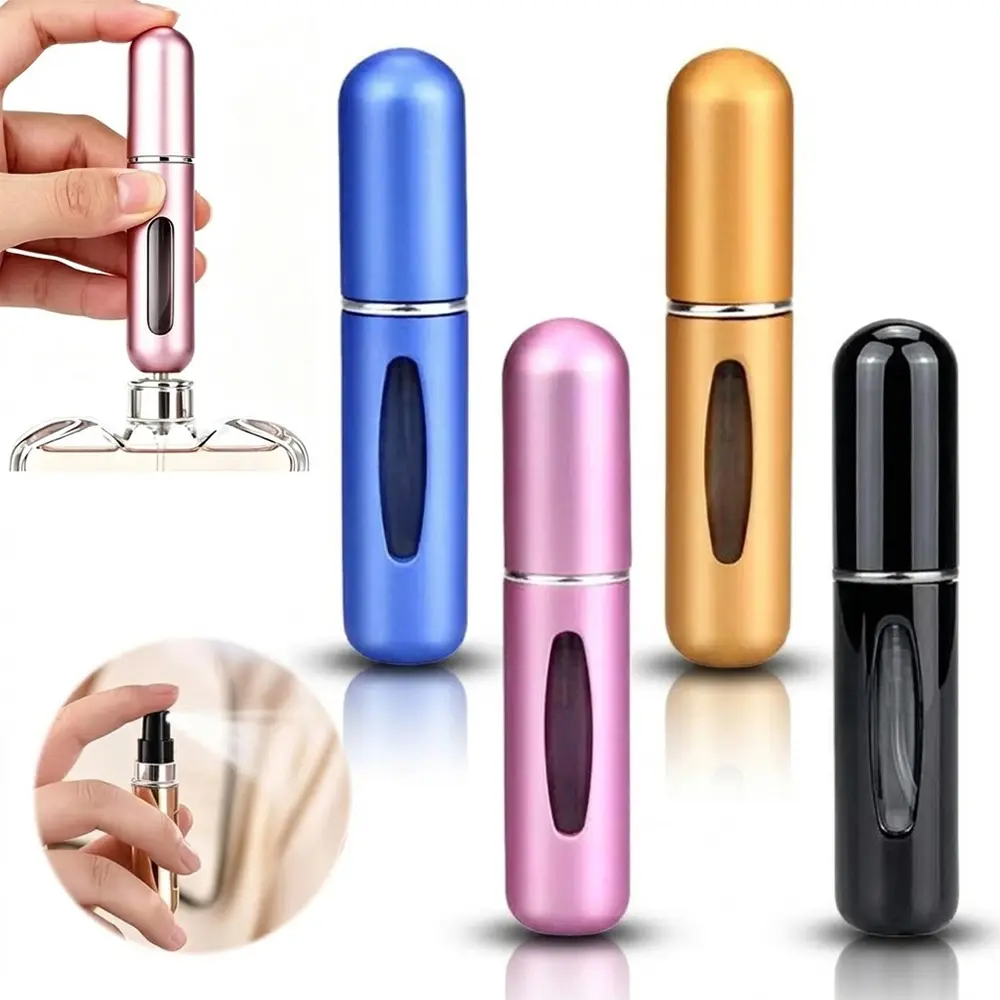 Perfume Travel Refillable Bottle,Leak-Proof,Travel Essentials for Women/Men | 4color 5ml Mini atomizer portable spray,proof design,easy bottom-fill pump,Travel&Cruise Essentials