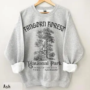 Fangorn Forest National Park Crewneck: Bookish Sweatshirt, Vintage Inspired Hiking Pullover, Fantasy Reader Gift