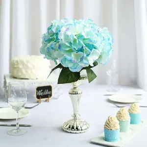 5 Bushes Light Blue Artificial Silk Hydrangea Flower Bouquets
