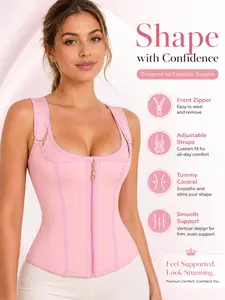 Women's Plain Adjustable Hook and Zipper Shapewear Top, Waist Cinching Bodycon Bra, All Season Ladies Shapewear, Valentine's Day Gift