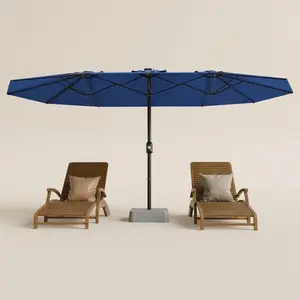 Garvee 13ft Commercial Patio Umbrella with Double Canopy Extra Large Outdoor Market Umbrella Sun Shade for Restaurant, Poolside and Backyard Use, Without Base Weight