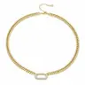 Tewiky Cuban Link Chain Necklace with Zircon Clasp for Men Women Trendy 16 Inch Zirconia Cross Pendant Jewelry Gift For BlackFriday