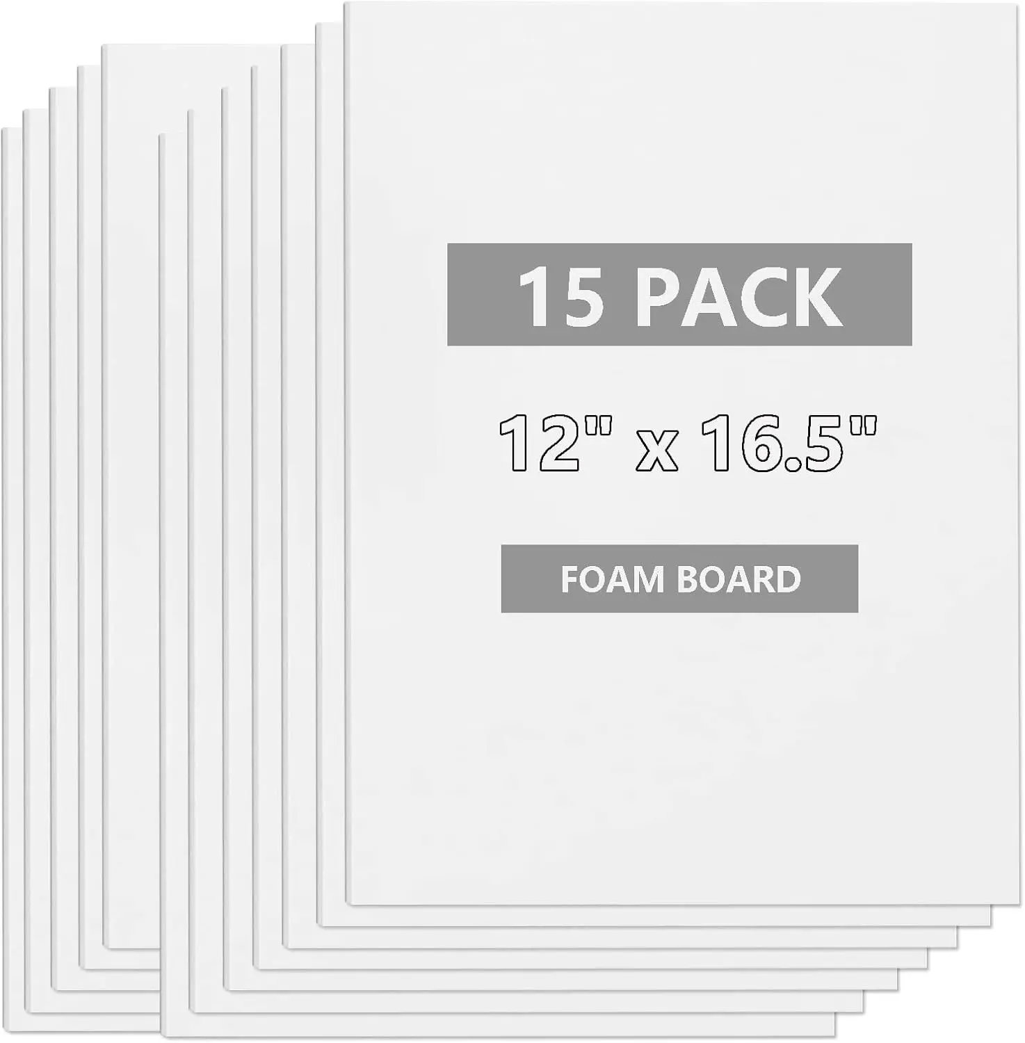 15 Pack White Foam Board 12" x 16.5",3/16" Thick Foam Core Board