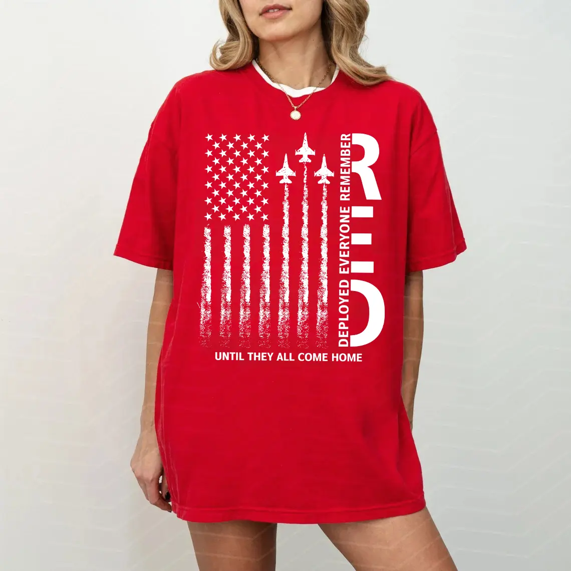 RED Friday Shirt, Remember Everyone Deployed Tee, Military American Flag, Patriotic Soldier Support, Veteran Family Gift