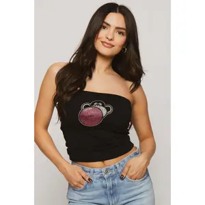 Bubble Head - Bobby Jack Rhinestone Tube Top - Black