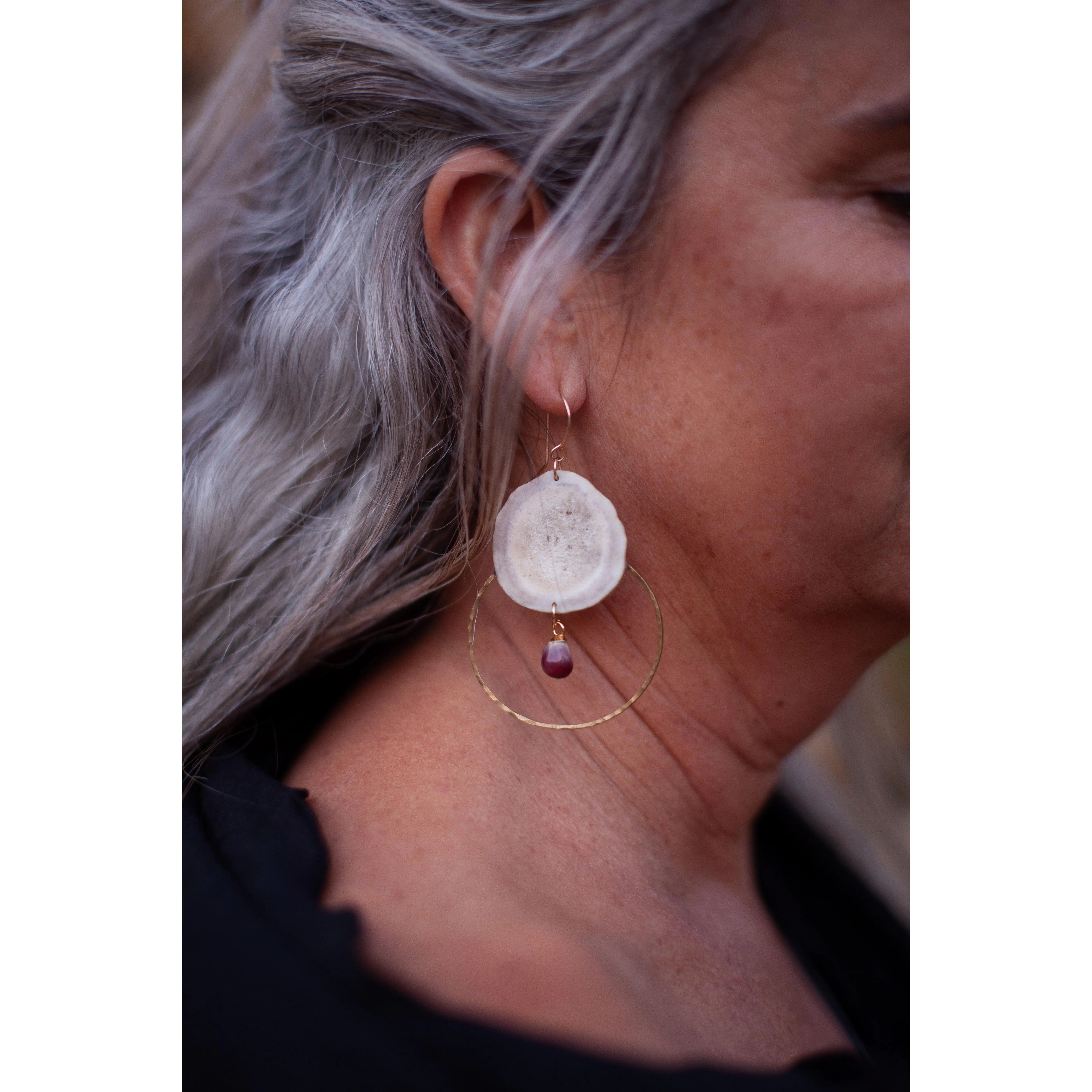 Dark Sparkle Elk Antler Hoop