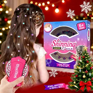 Sparkling Diamond Styling Tools Hair Accessory Gem Set + 180 Colorful Gems, Gem Refill Pack, Illuminate Girls' Hair, Suitable for Clothing, Accessories, etc., Birthday Gift for All Hair Types/Styles - Hair Care Products, Heat-Free Styling Accessories