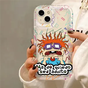 Cartoon cute boy phone case for iPhone 16, 15, 14, 13, 12, 11, Pro, Max, Mini, XR, XS, X7, 8 Plus. Shock-absorbing airbag, soft TPU back cover.