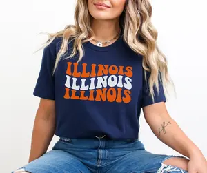 Illinois T-Shirt Vintage Illinois Shirt Gift for Illinois Fan Gift Retro Illinois Game Day Shirt Women's Vintage Illinois Shirt Gift for Her