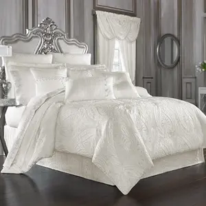 Bianco White 4-Piece Comforter Set By J Queen