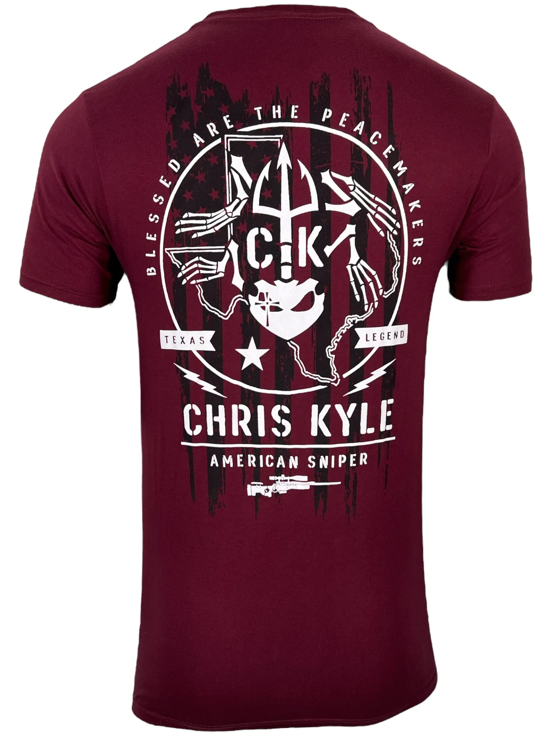 Men's Howitzer Style Chris Kyle Frog Flag Graphic T-Shirt - Military Grunt MFG, Cotton, Short-Sleeve, Round Neck, All Seasons, Charity Support, Long Lasting Durability, Cbhe, Ck Frog Flag, Cv3386, 2XL