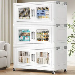 Broview V80 Stackable Storage Bins with Lids - 50QT/120QT/150QT/200QT/250QT/360QT/480QT/600QT Large Plastic Storage Containers, Collapsible Closet Organizers and Storage Drawers for Home, Bedroom, Craft, Blanket, and Clothing Organization