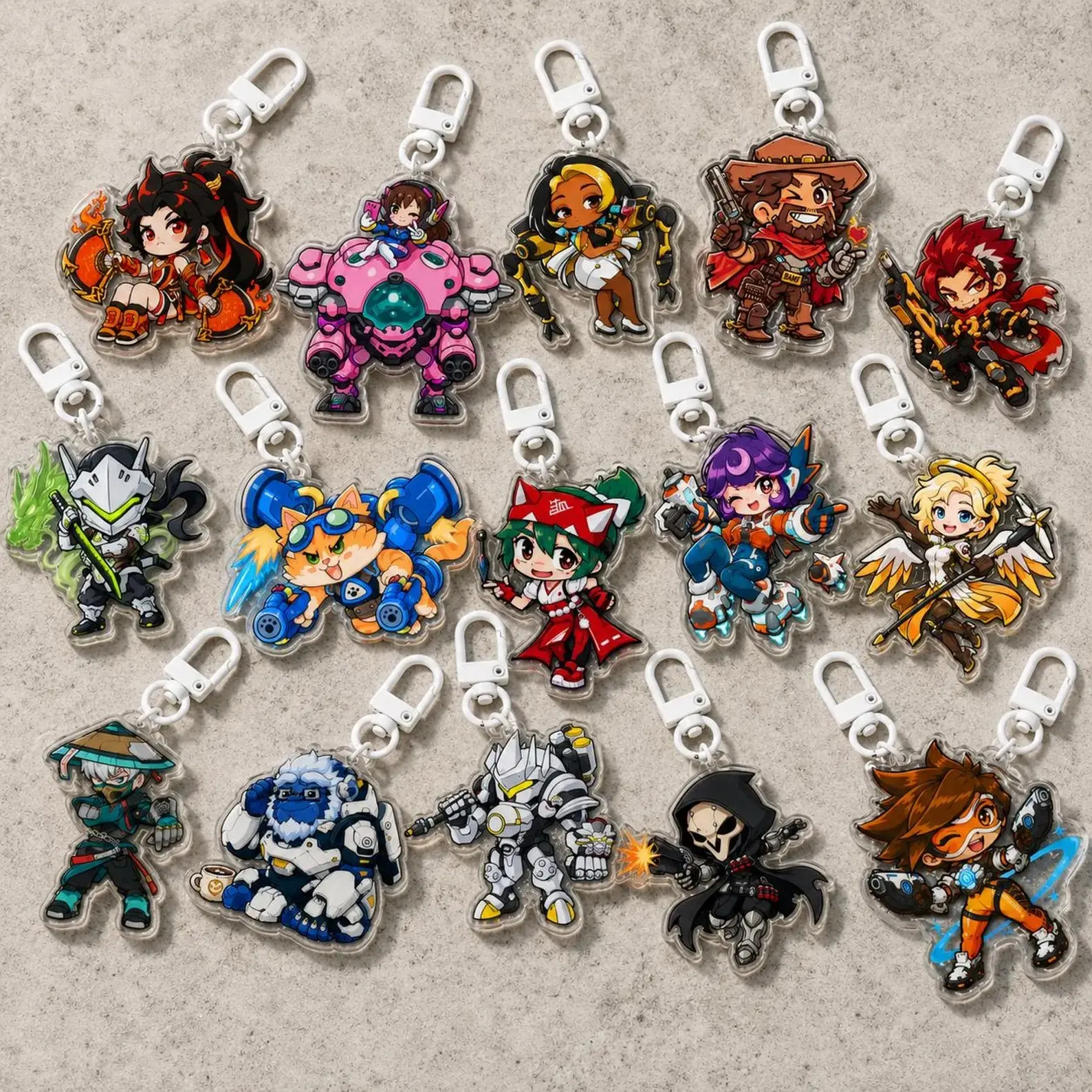Overwatch Acrylic Keychains, Cute Game Merch