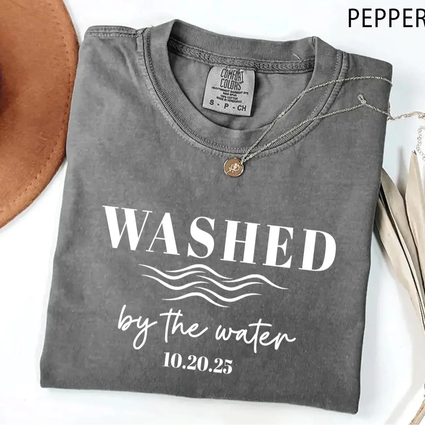 Comfort Colors Personalized Baptism Shirt - Washed by the Water Christian Tee | Custom New Believer Gift