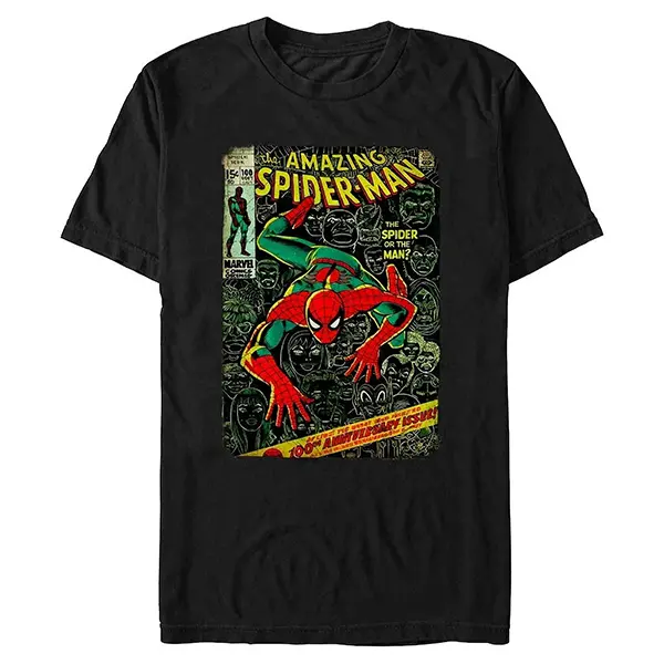 Marvel Men's Short-Sleeve Spider-Man Comic Book Anniversary  Men's Graphic Tee's, Menswear T-Shirt