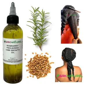 Rosemary Fenugreek Hair Growth oil - Long Hair - Thick Hair -Fast Hair Growth - Ayurverdic Hair growth oil - Rosemary Hair Oil - Hibiscus Hair growth oil - Indian Hair Growth oil - Chebe Hair Growth Oil Organic - Edge Growth Grease-Moisturizing Peppermint