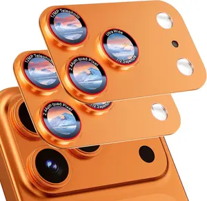 Dr.Glee 2 Packs Camera Lens Protector for iPhone 9H Tempered Glass with 1 Step Installation Tray Secure Protection Stylish Texture High Transparency