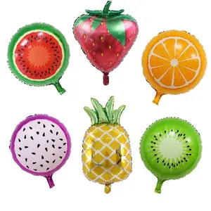 3Pcs Summer Tropical Rainforest Fruit Theme Aluminum Film Balloon Birthday Party Decoration Toys Children Outdoor Activity Props