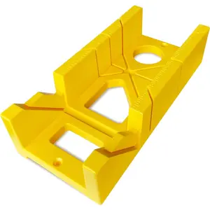 12 Inch Heavy Duty Mitre Box Cuts both 45  and 90  Miter Angles for Accurate , Impact-Resistant ABS plastic Miter Box for DIYer, Woodworker, Woodcarver, Carpenter, Yellow