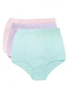 17428-3PK Women's 100% Cotton Latex Free Unpinchable Cotton Panties, 3-Pack