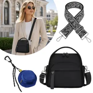 1 pcs Nylon Crossbody Bags with a Extra Strap Waterproof Satchel Hobo Handbag Casual Nylon Purse Handbag