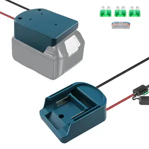 Power Wheel Battery Adapter with Fuse and Switch and Connectors compatible with the Makita 18V Lithium Battery, with 14 Gauge Wire. High-quality power converter ideal for DIY ride-on trucks, robotics, RC toys and work lights