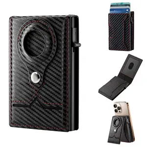 Magnet Card Smart Wallet with Stand for Men, Slim & Large Capacity, RFID Blocking, 9 Slots Credit Card Holder, Magnetic Phone Holder, Money Clip