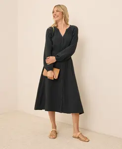 Women's Coastal Double Gauze Poet Sleeve Dress