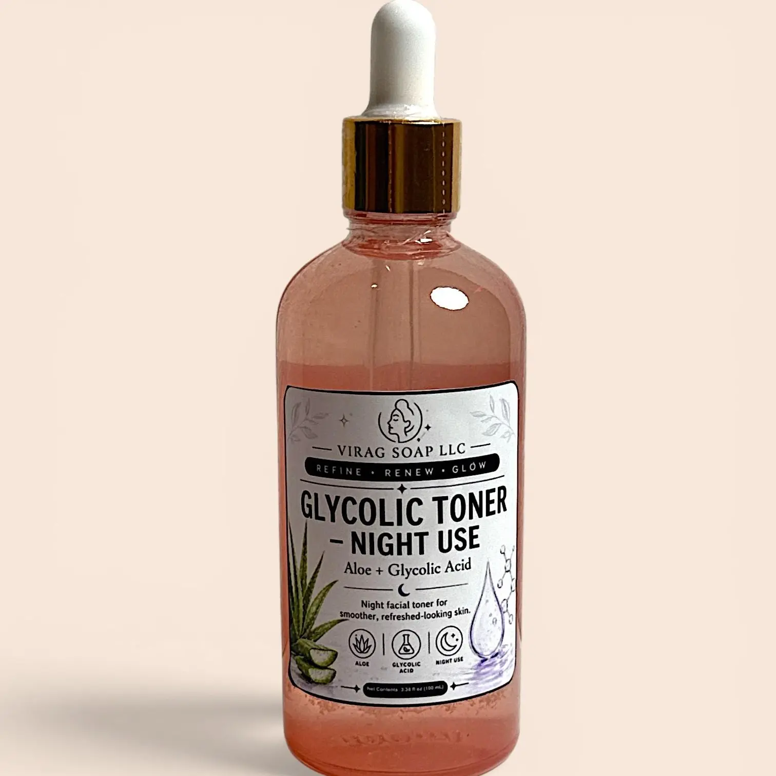 Glycolic Acid Toner, Exfoliating Skincare Toner for Brightening, Smooth Skin (Suitable for All Skin Types, Lightweight)