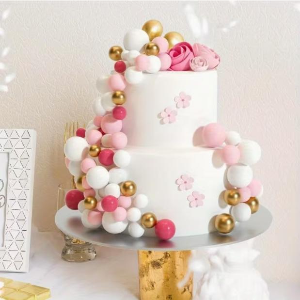 32pcs Cake Topper Set Spherical Decorations for Weddings Birthdays Halloween Christmas Party Supplies