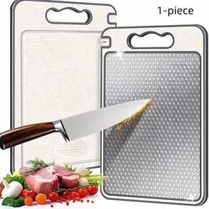 Multifunctional Dual-Sided Cutting Board, Durable Plastic Kitchen Chopping Board, Juice Groove Design, Wall-Mountable, Mother's Day Gift