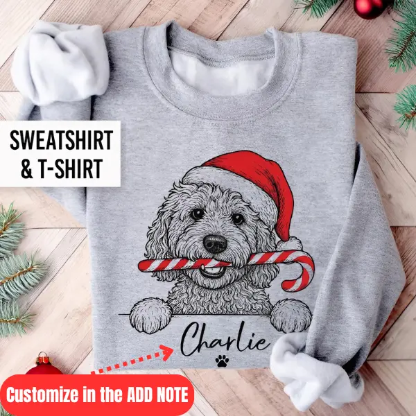 Labradoodle Christmas Jumper Youth and Adult Sweatshirt or T Shirt, Labradoodle Christmas Sweatshirt, Custom name Labradoodle Gift, Dog Lover Gift, Trending tee, youth clothing, gift for son and daughter, Family outfit, christmas shirt