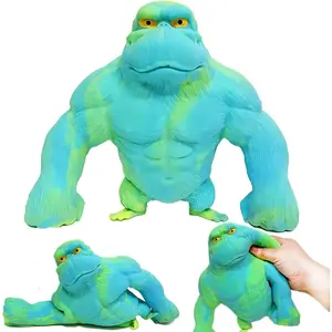 Squishy Monkey Fidget Toy, Stretchy Glue-Sand Filled Rubber Gorilla, Squishy & Perfect to Squeeze for Stress Relief, Ideal Easter Birthday Party Favors Gift for Kids Adults