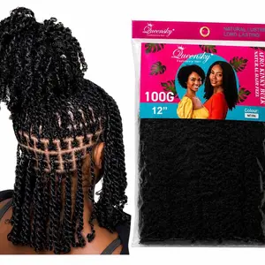 QueenSky Afro Kinky Bulk 100g 12" Natural Luster Long Lasting 100g 12" Afro Kinky Bulk Extension
