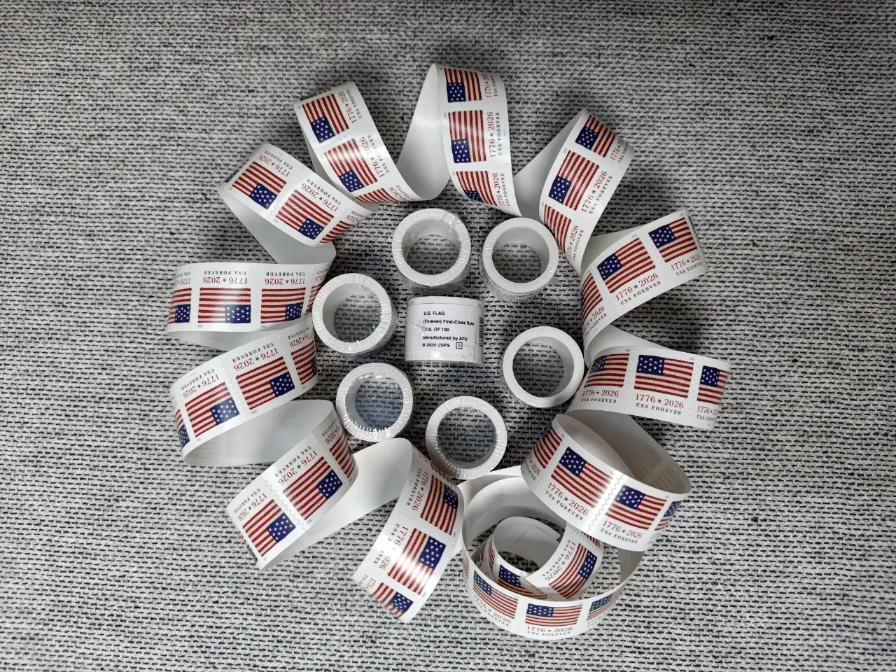 1776 * 2026 Icons Supplies 4ever 1Roll Celebrating 250 Years Supplies Birthday Gift - 100 Sheets for Daily Holiday Use