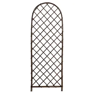 Brown Wooden Arc Trellis – 48"x18" Garden Screen for Vines & Outdoor Decor Brown Wooden Arc Trellis – 48"x18" Garden Screen for Vines & Outdoor Decor
