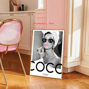 1 piece, Fashion Perfume Women's Supercar Poster, Luxury Black-and-White Paris Decorative Art, Canvas Wall Art, Living Room Decorative Painting, Frameless