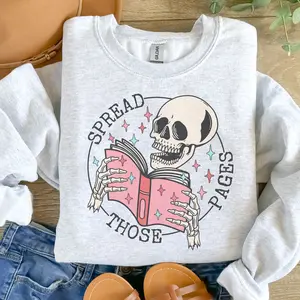 Spread Those Pages Sweatshirt - Ash Grey - Booktok Smut Sweatshirt