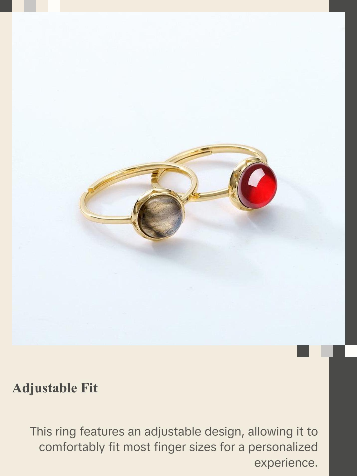 Crystal Round Cut Adjustable Ring