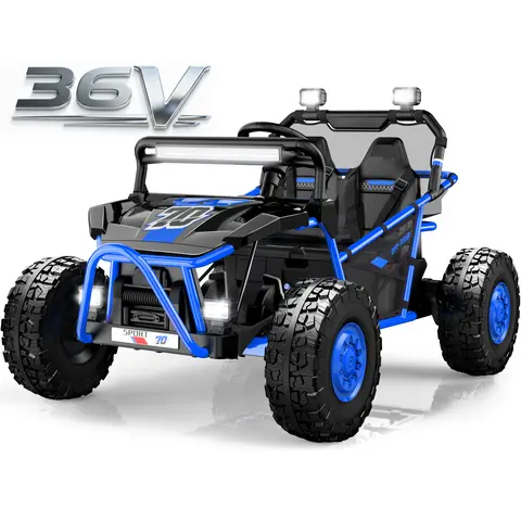 36V 400W Powerful 2-Seater Off-Road Kids Ride-On UTV, Ride On ATV Toy Car for Ages 6+, Built-In Batteries, 5-8 MPH Speed, Real Driving Sensation, EVA Tires, Metal Frame