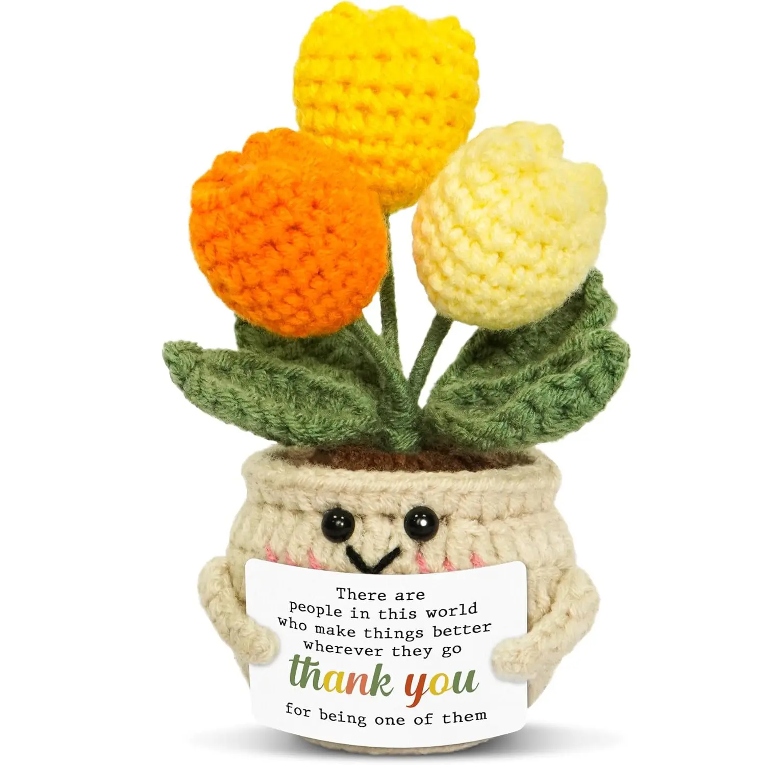 Mini Tulip Crochet Amigurumi Gift for Women, Graduation Season, Year-End Teacher Appreciation, Ideal for Teachers, Nurses, Colleagues, Friends, Retirees, Soft Adorable Stuffed