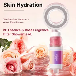 Verna Beauty Fragrance-Infused Skincare Shower Head,Water Purification & Chlorine Removal,Pressure-Boosted Water Flow,Damascus Rose Fragrance,Bathroom Shower Set