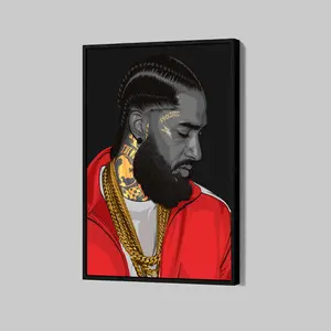[ SALE UP 45% - UNFRAMED ] Nipsey Hussle Poster, Rap Legend Canvas Wall Art, Hip Hop Music Decor, Inspirational Urban Artwork for Fans